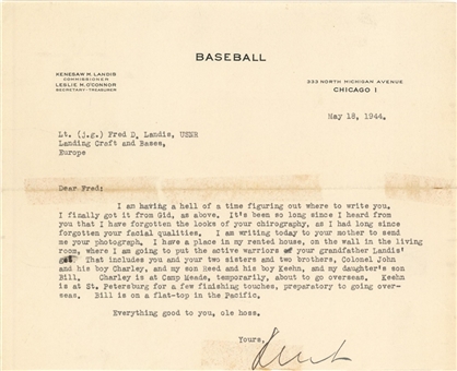 1944 Kenesaw Mountain Landis Signed Letter (Beckett)